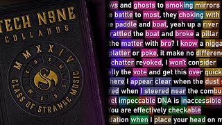 Tech N9ne Collabos - Sin Miedo (ft. Zkeircrow, G-Mo Skee & Phlaque The Grimstress) Rhyme Scheme