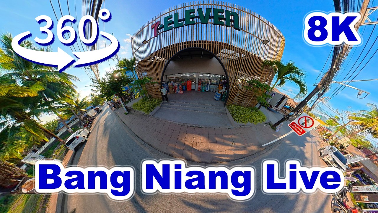 360° Bang Niang Beach & Zentrum | Khao Lak Rundgang Thailand (8K)