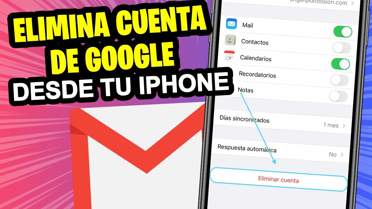 Como eliminar mi cuenta de Google en IPhone - YouTube