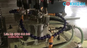 Máy khoan và ta rô 8 mũi cùng lúc -tự động khoan mặt bích