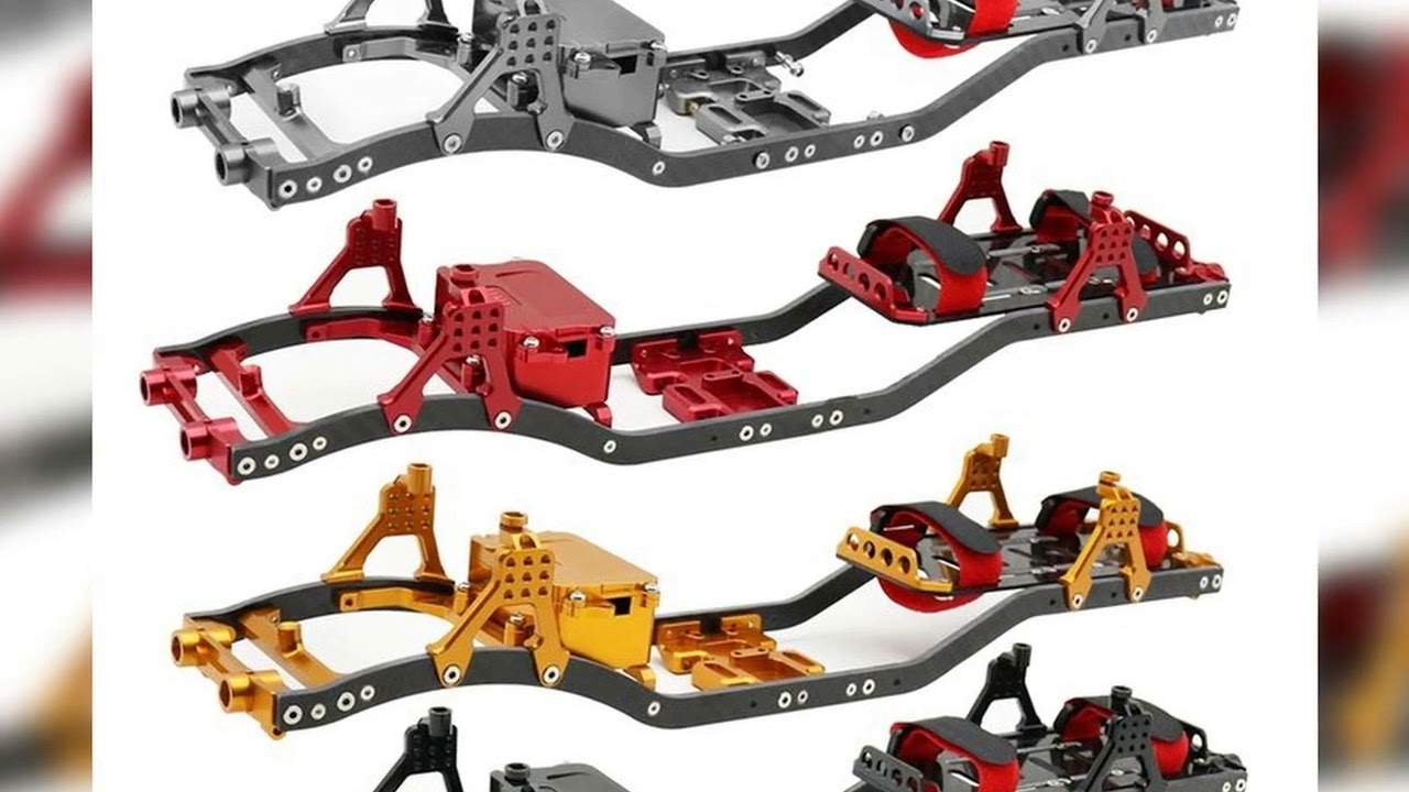 A must-have product! 1/10 RC Crawler Carbon Fiber Girder 4MM CNC Metal Car Chassis Frame Body Kit