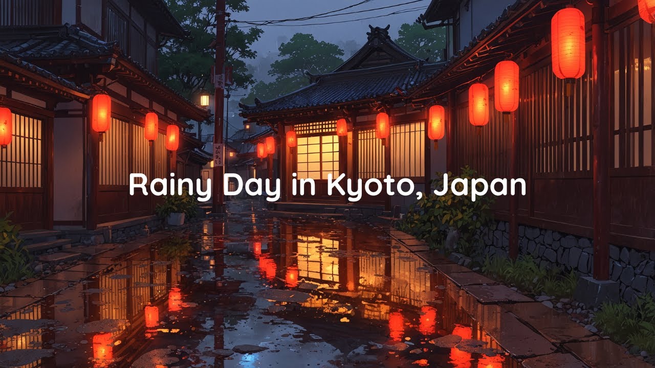 Kyoto Rainy Streets | LoFi Beats & Lantern Ambience For Sleeping 🌧️🏮