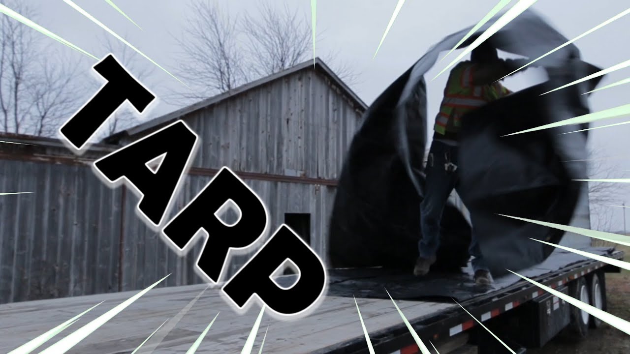 CUTTING UP NEW LUMBER TARPS FOR OUR HOT SHOT TRUCKING TRAILER YouTube