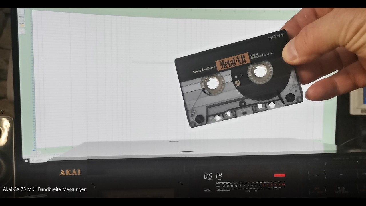 Akai GX 75 MKII Bandwidth tests. Измерения полосы записи/воспроизведения кассет разных типов.