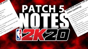 ★ Patch 5 Notes NBA 2K20 ★ FULL NOTES