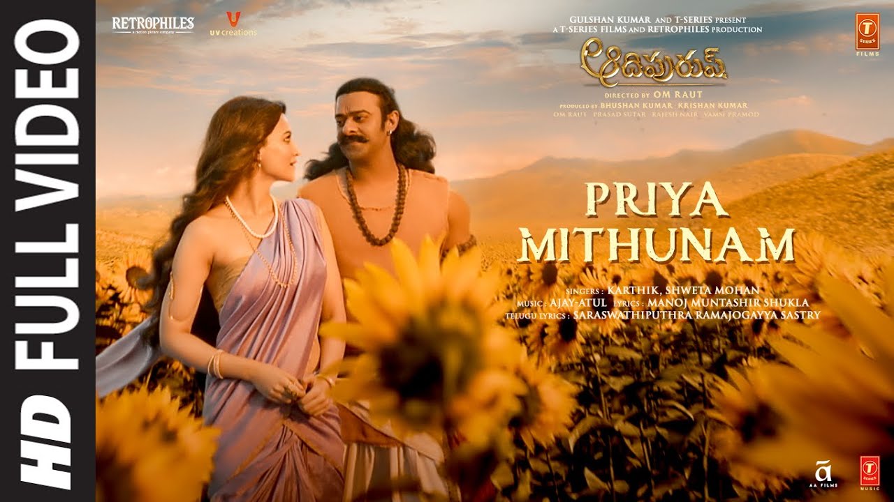 Full Video: Priya Mithunam Song | Adipurush | Prabhas | Ajay  Atul,Ramajogayya S | Om Raut - YouTube