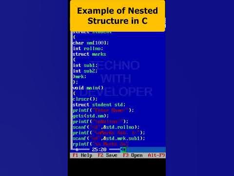 NESTED STRUCTURES In C Part 123 | C Programming #ytshorts # ...
