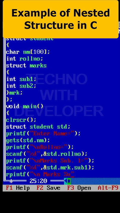 NESTED STRUCTURES In C Part 123 | C Programming #ytshorts # ...