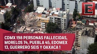 Suman 337 muertos tras el sismo del pasado 19 de septiembre