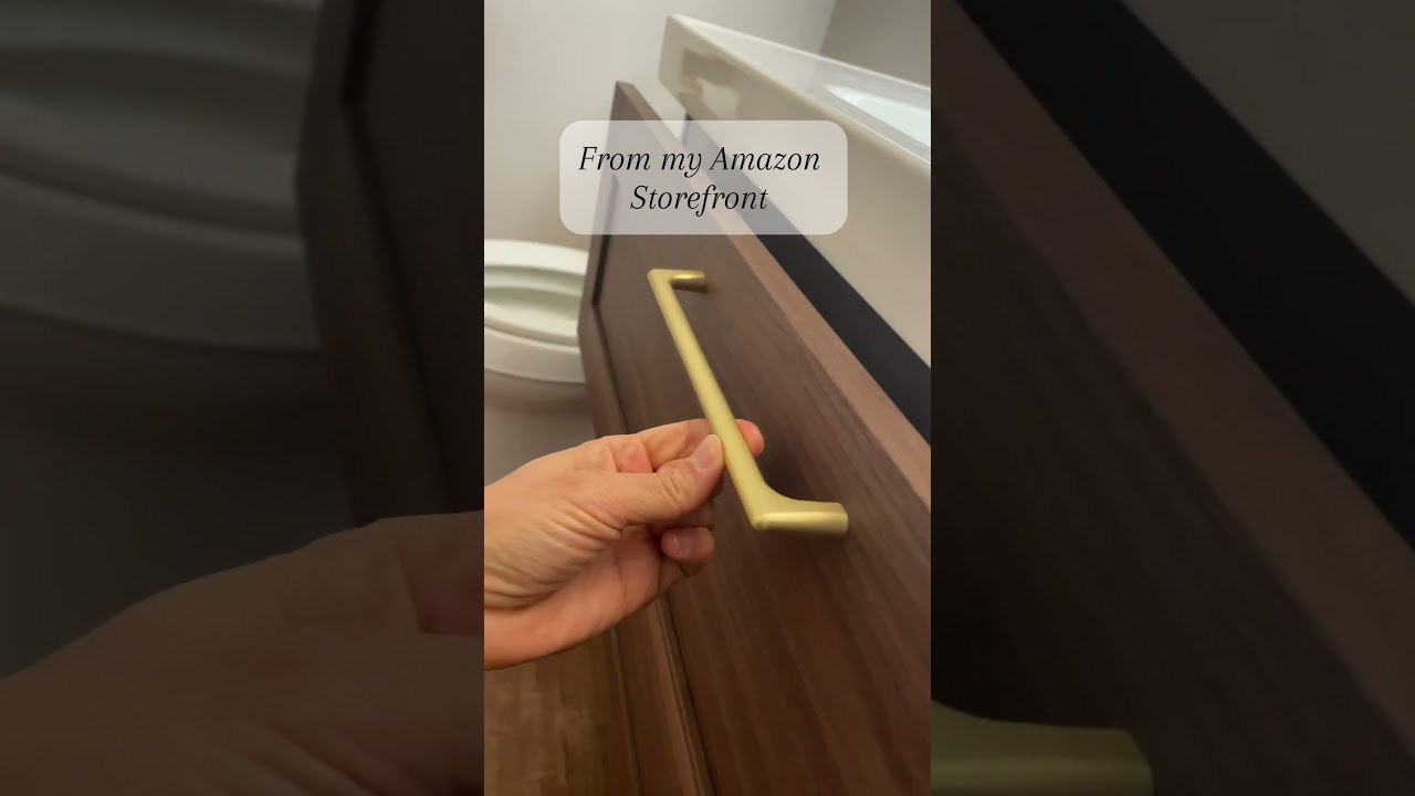 Update your hardware to update the room. Brass cabinet pulls from my Amazon storefront.