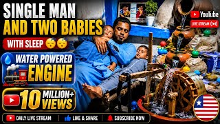 single Man and two baby with sleep 😪😪 water powered engine 🚂🚂 🇺🇲🇺🇲.1885.. time 1=00PM