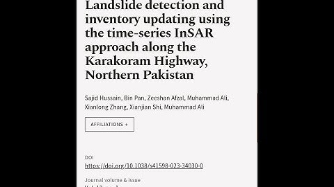 Landslide detection and inventory updating using the time-series InSAR approach along... | RTCL.TV