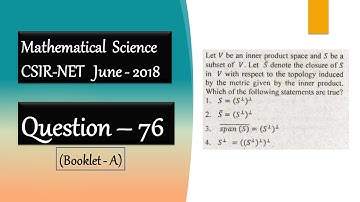CSIR NET Mathematics Solutions June 2018 | Question 76 | Linear Algebra | Orthogonal Complement