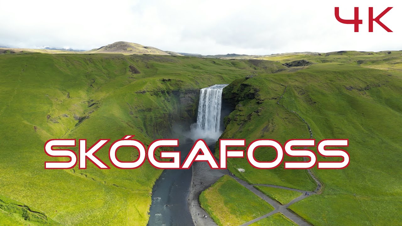 Experience Skógafoss, Iceland's majestic waterfall in stunning 4K UHD