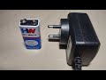 How to charge a 9 volt battery using power adapter