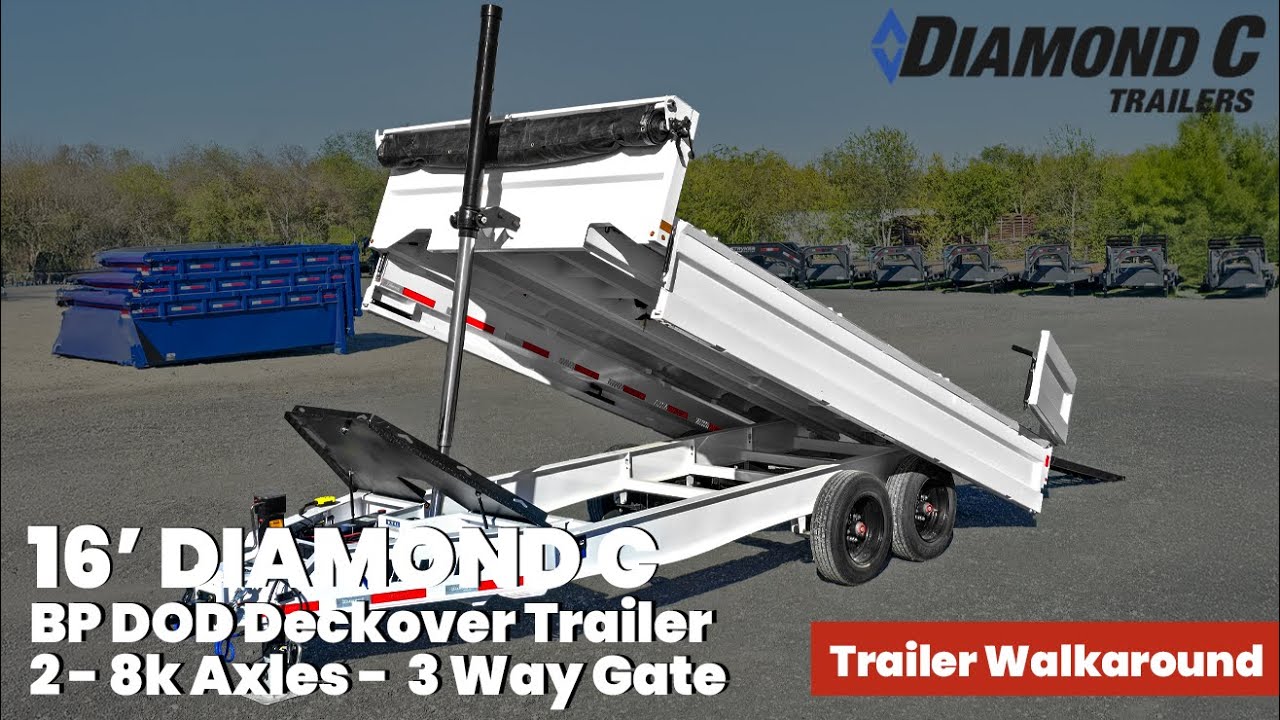 16' Diamond C DOD Bumper Pull Deckover Dump Trailer - (2) 8k Axles - 18K GVWR - 306348