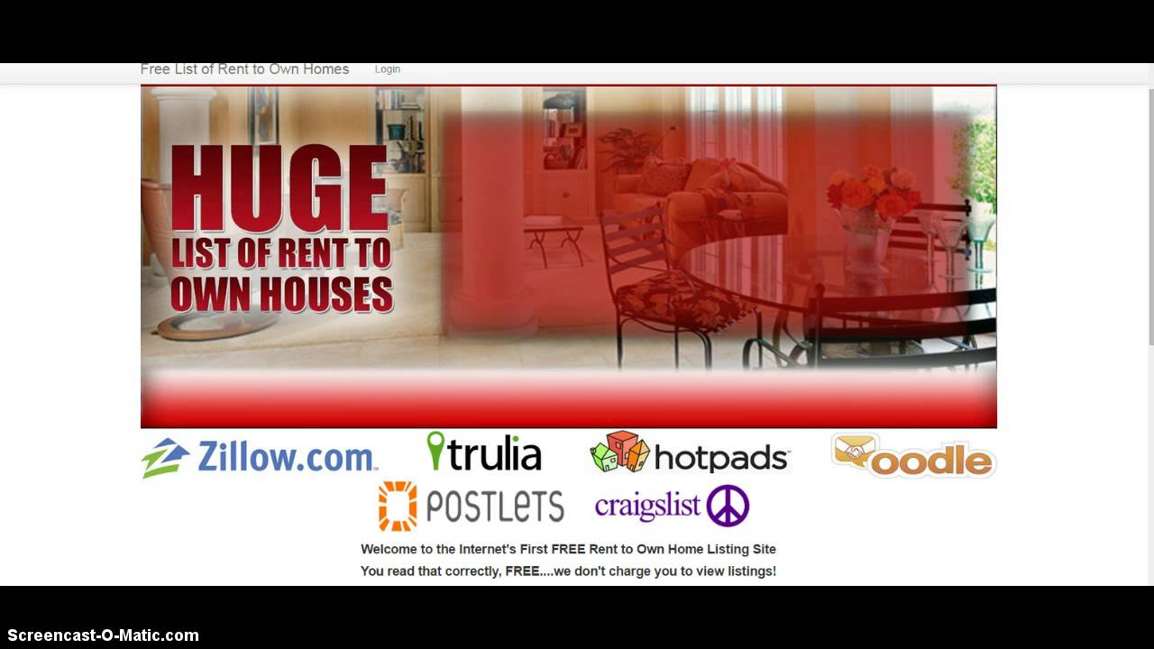 Free List Of Rent To Own Homes - YouTube