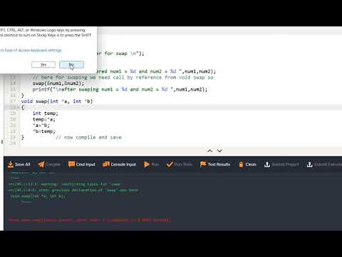 Swap two numbers in c language using call by reference @ with use pointer.