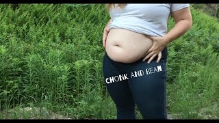 BBW Shows Off Big Belly and Jumps in Slow Motion Jiggles