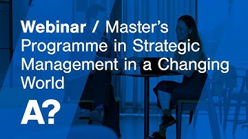 Webinar | Strategic Management in a Changing World