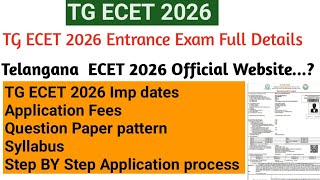 Telangana ECET 2026 Application Process ||TS ECET 2026 Exam dates|| TG Ecet 2026 Syllabus|| Ecet screenshot 1