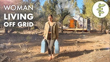 Woman Living Off-Grid in the High Desert in an ULTRA Tiny Yurt Home