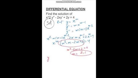 DIFFERENTIAL EQUATION || x^2 y