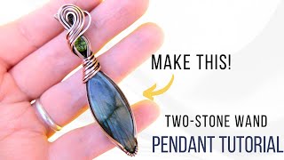 Make this Beautiful Two-Stone Wand Pendant with Marquise and Faceted Stones- Wire Wrapping Tutorial! by Ellie's Handcrafted Jewelry 2,519 views 1 year ago 18 minutes