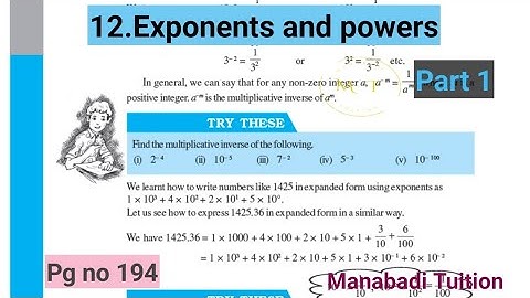 8th class maths| Chapter 12|💁Exponents and Powers| p g no 194| 🙋‍♀️Try these part 1|With notes|