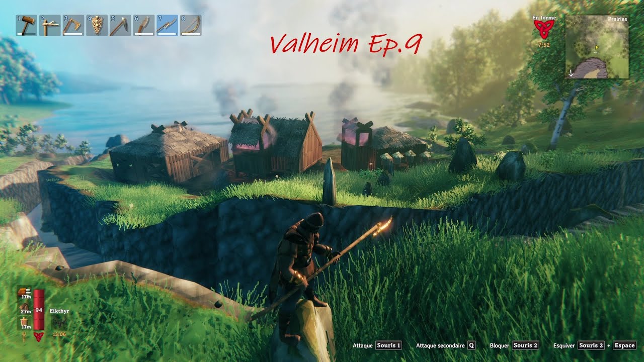 Valheim Fr. Ep.09. Construction de mon espace cuisine. Un peu de crafting.