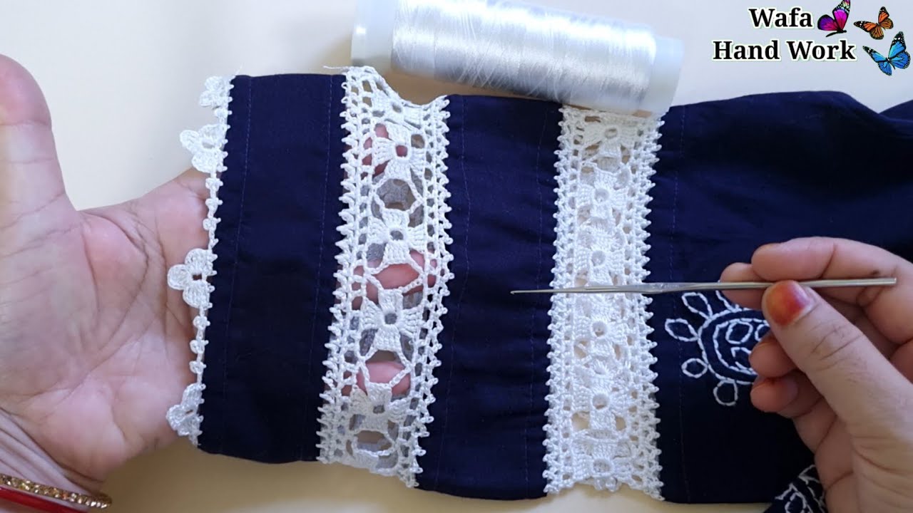 Crochet Simple Border for sleave, dupatta Daman 👗👍👌🔥 Qureshi lace lace edging 💙