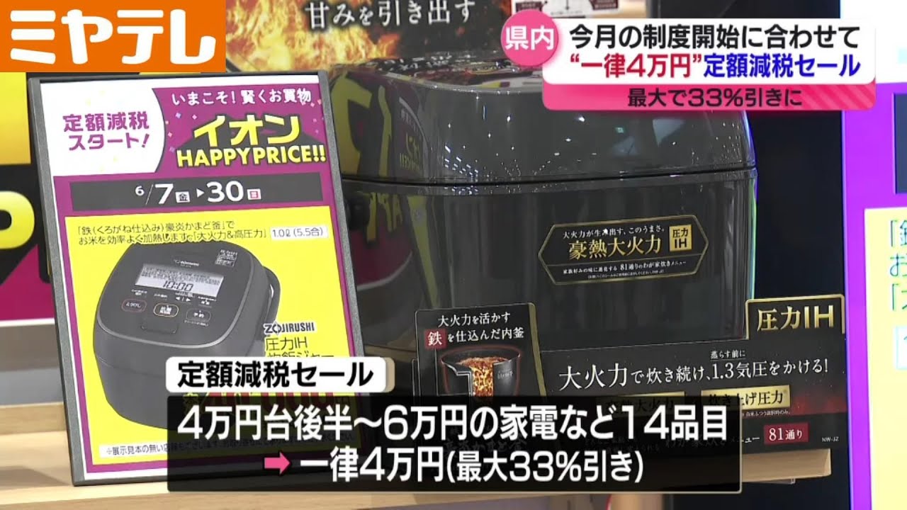 定額減税に合わせて「4万円セール」家電や家具など14品目 最大33%↓も 