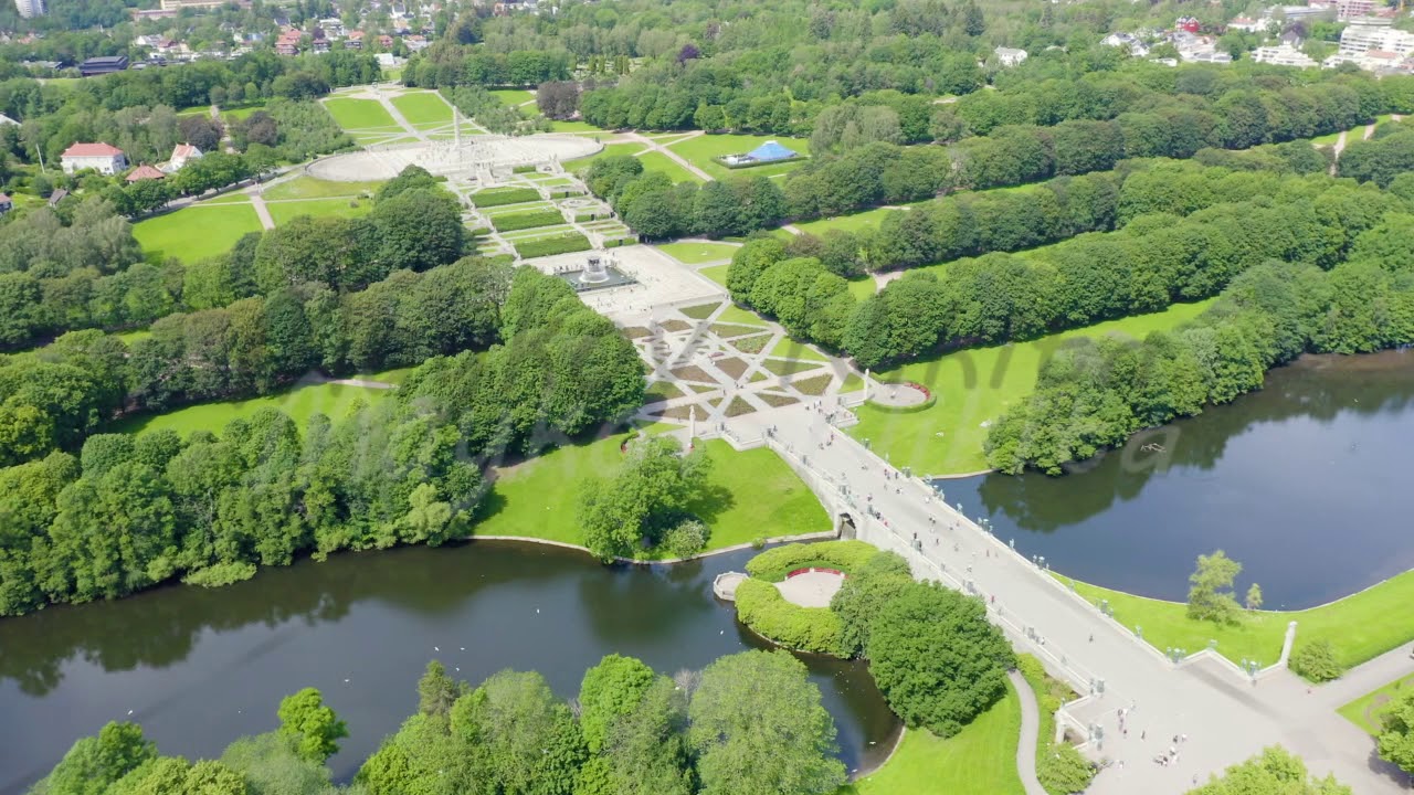 Oslo, Norway. Frogner Public Park with avenue of sculptures under the general name - Vigeland Sculp