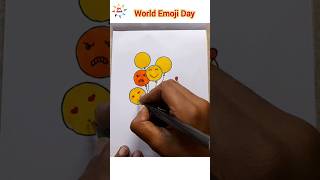 😍World Emoji Day😘Emoji Drawing😋Emoji drawing challenge #shorts #emoji #youtubeshorts #viral #art