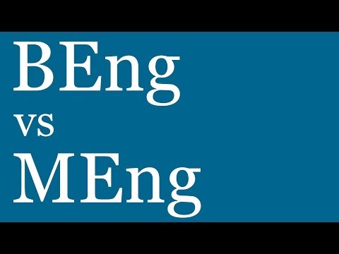 Vídeo: Qual é a diferença entre MEng e BEng?