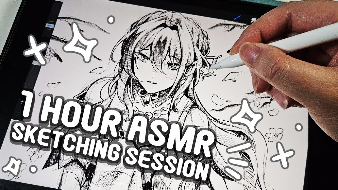 1 HOUR SKETCHING ASMR - YouTube