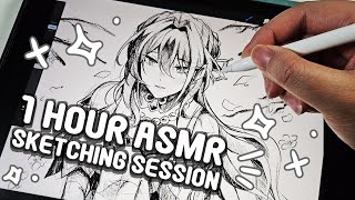 1 HOUR SKETCHING ASMR