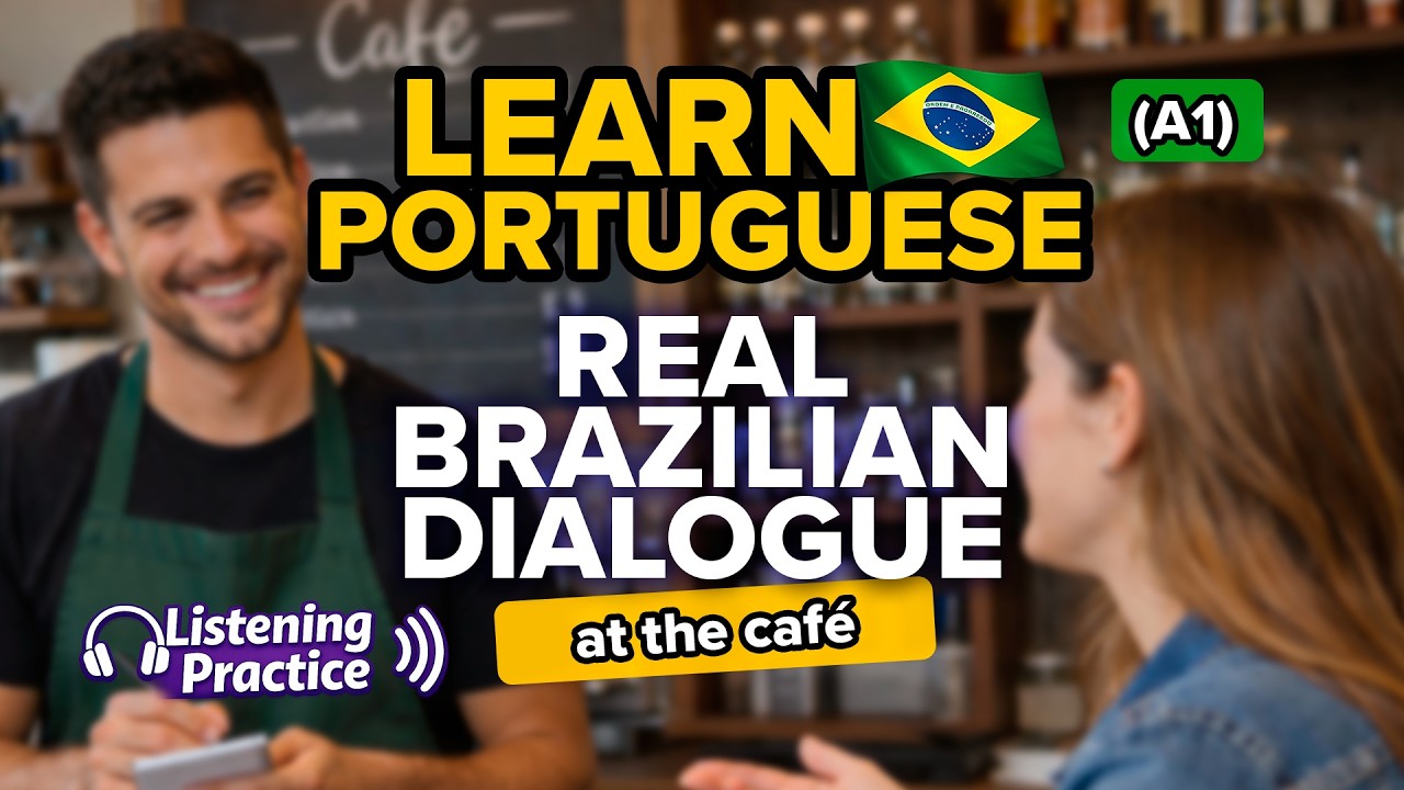 Brazilian Portuguese Listening Practice 🇧🇷 | Real Café Dialogue (Beginner)