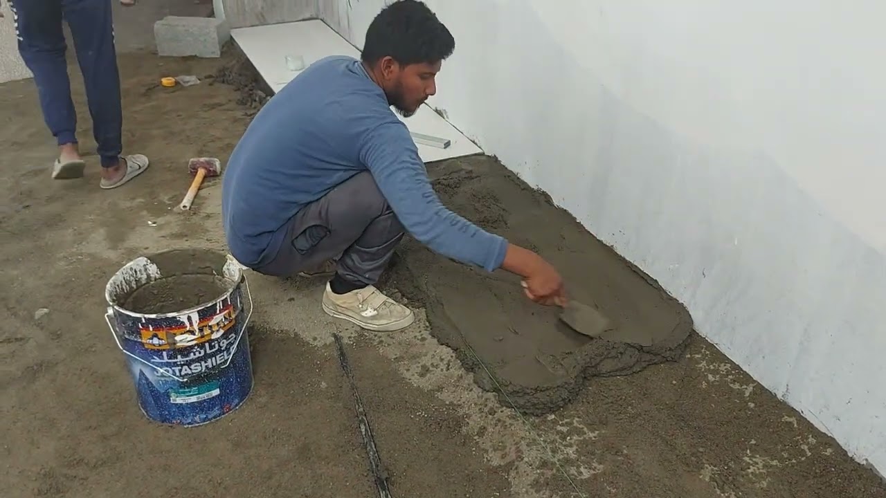 تركيب البورسلين باستخدام الجلو على خلطة الاسمنت الطرية - اوركاستون