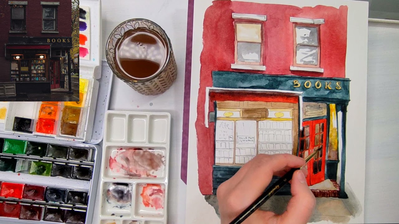 Книжный магазин /Архитектурный скетч #11 / Speed Paint