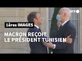 Emmanuel macron reoit le prsident tunisien kais saied  lelyse  afp images