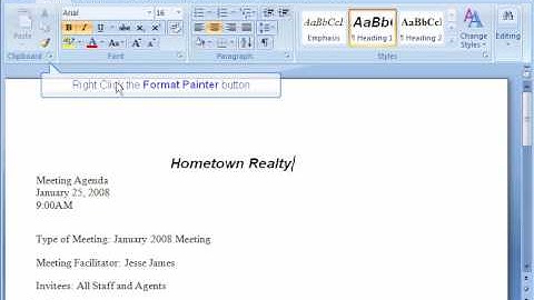 Customizing the Quick Access panel in Office 2007