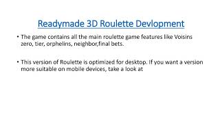 3D Roulette - HTML5 Casino Game