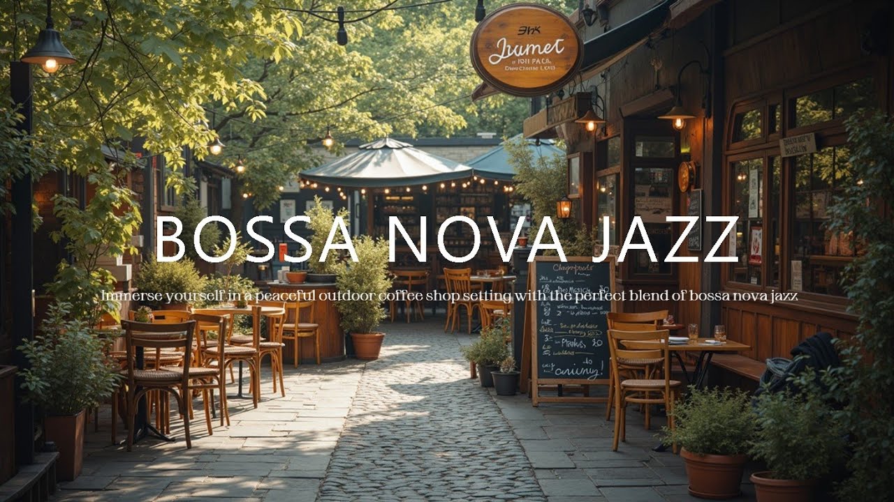 Спокойная атмосфера уличного кафе с расслабляющей босса-новой | Джазовые звуки для работы и отдыха