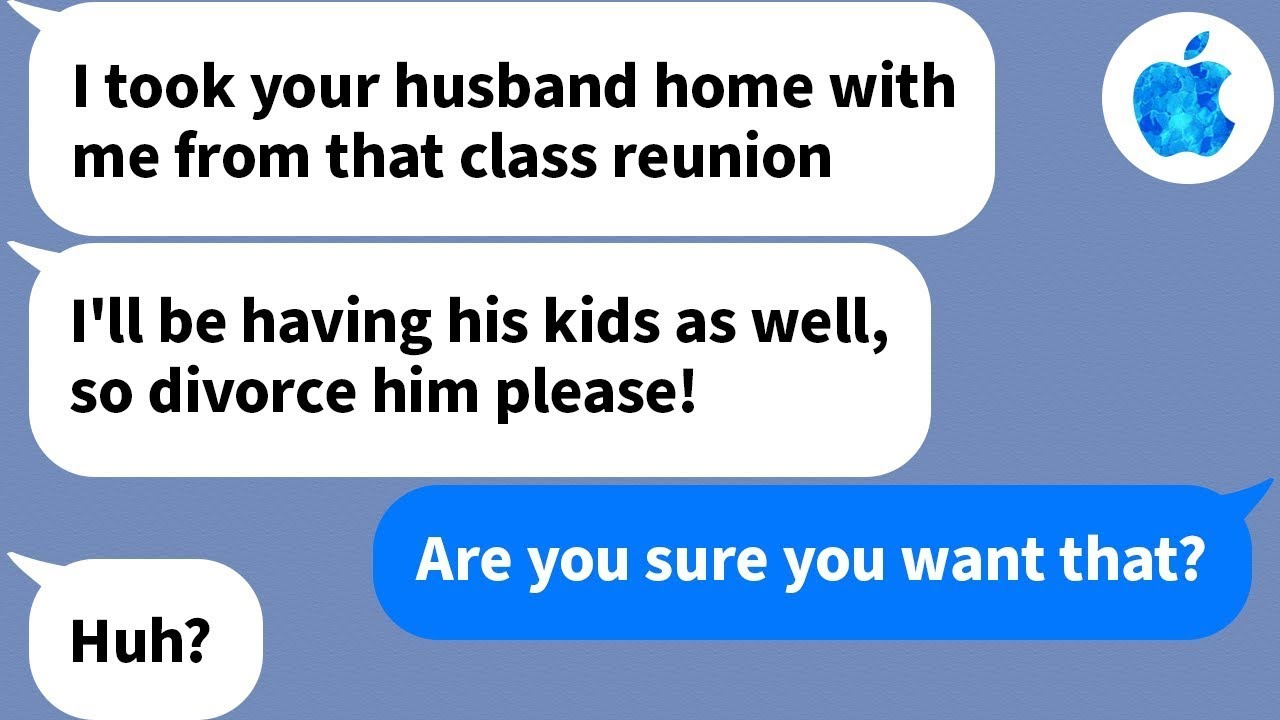 【Apple】I receive a message from an old friend of mine about how they've stolen my husband, but...