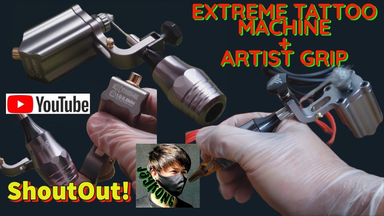 UNBOXING DRAGONHAWK EXTREME V2S TATTOO MACHINE & ARTIST GRIP + SHOUTOUT