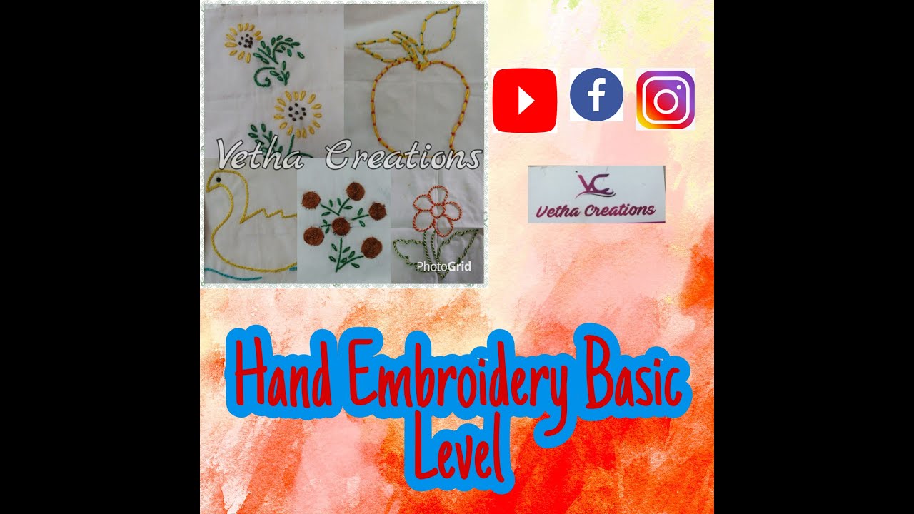 Hand Embroidery For Beginners / Basic Level Stitches / Introduction to Material / Class 1 YouTube