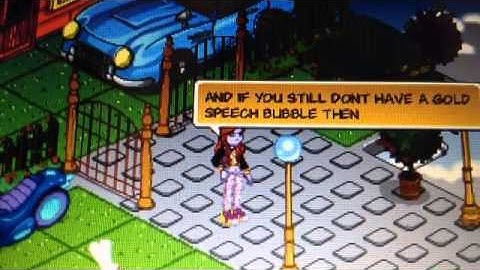 How to have a gold speech bubble on woozworld!