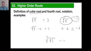 Saxon Math - Algebra 1: 3rd Edition (Lesson 62 - Square Roots, Higher Order Roots)