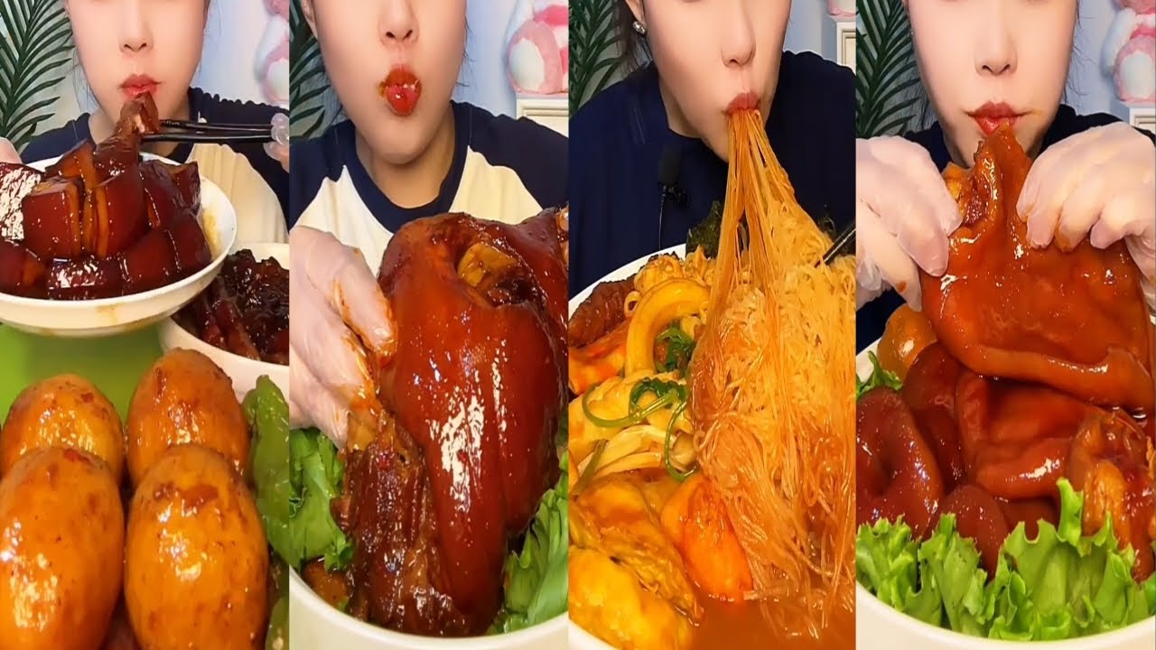 Chinese Braised Pork, Elbow, Ear, Snout, Sausage, Fishball, Noodles & More [ASMR]